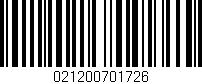 Código de barras (EAN, GTIN, SKU, ISBN): '021200701726'