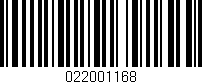Código de barras (EAN, GTIN, SKU, ISBN): '022001168'