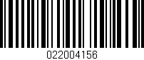 Código de barras (EAN, GTIN, SKU, ISBN): '022004156'