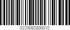 Código de barras (EAN, GTIN, SKU, ISBN): '0220092000010'