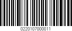 Código de barras (EAN, GTIN, SKU, ISBN): '0220107000011'