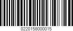 Código de barras (EAN, GTIN, SKU, ISBN): '0220158000015'