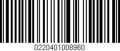 Código de barras (EAN, GTIN, SKU, ISBN): '0220401008960'