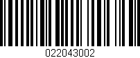 Código de barras (EAN, GTIN, SKU, ISBN): '022043002'