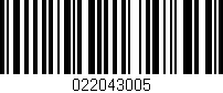 Código de barras (EAN, GTIN, SKU, ISBN): '022043005'