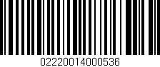 Código de barras (EAN, GTIN, SKU, ISBN): '02220014000536'