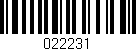 Código de barras (EAN, GTIN, SKU, ISBN): '022231'