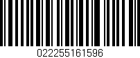 Código de barras (EAN, GTIN, SKU, ISBN): '022255161596'