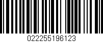 Código de barras (EAN, GTIN, SKU, ISBN): '022255196123'