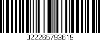 Código de barras (EAN, GTIN, SKU, ISBN): '022265793619'