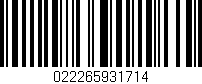 Código de barras (EAN, GTIN, SKU, ISBN): '022265931714'