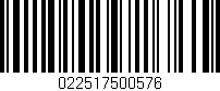 Código de barras (EAN, GTIN, SKU, ISBN): '022517500576'