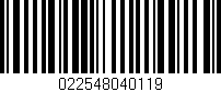 Código de barras (EAN, GTIN, SKU, ISBN): '022548040119'