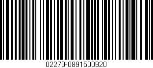 Código de barras (EAN, GTIN, SKU, ISBN): '02270-0891500920'