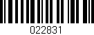 Código de barras (EAN, GTIN, SKU, ISBN): '022831'