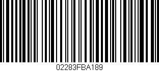 Código de barras (EAN, GTIN, SKU, ISBN): '02283FBA189'
