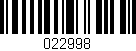 Código de barras (EAN, GTIN, SKU, ISBN): '022998'