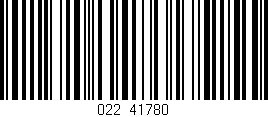 Código de barras (EAN, GTIN, SKU, ISBN): '022/41780'