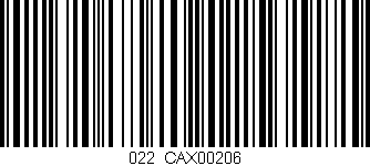 Código de barras (EAN, GTIN, SKU, ISBN): '022/CAX00206'