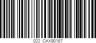 Código de barras (EAN, GTIN, SKU, ISBN): '022/CAX90167'