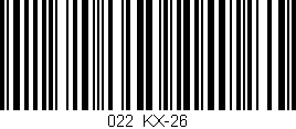 Código de barras (EAN, GTIN, SKU, ISBN): '022/KX-26'