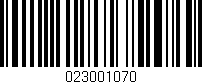 Código de barras (EAN, GTIN, SKU, ISBN): '023001070'
