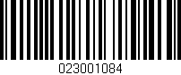 Código de barras (EAN, GTIN, SKU, ISBN): '023001084'