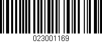 Código de barras (EAN, GTIN, SKU, ISBN): '023001169'