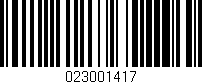 Código de barras (EAN, GTIN, SKU, ISBN): '023001417'