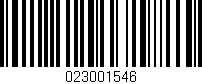 Código de barras (EAN, GTIN, SKU, ISBN): '023001546'