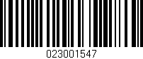 Código de barras (EAN, GTIN, SKU, ISBN): '023001547'