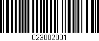 Código de barras (EAN, GTIN, SKU, ISBN): '023002001'