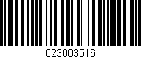 Código de barras (EAN, GTIN, SKU, ISBN): '023003516'