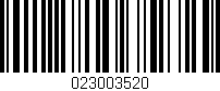 Código de barras (EAN, GTIN, SKU, ISBN): '023003520'