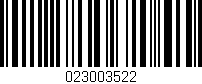 Código de barras (EAN, GTIN, SKU, ISBN): '023003522'