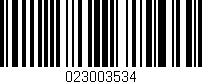 Código de barras (EAN, GTIN, SKU, ISBN): '023003534'