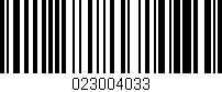 Código de barras (EAN, GTIN, SKU, ISBN): '023004033'