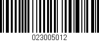 Código de barras (EAN, GTIN, SKU, ISBN): '023005012'