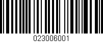 Código de barras (EAN, GTIN, SKU, ISBN): '023006001'
