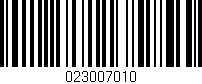 Código de barras (EAN, GTIN, SKU, ISBN): '023007010'