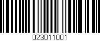 Código de barras (EAN, GTIN, SKU, ISBN): '023011001'