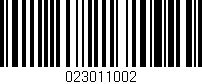 Código de barras (EAN, GTIN, SKU, ISBN): '023011002'