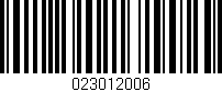 Código de barras (EAN, GTIN, SKU, ISBN): '023012006'