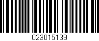 Código de barras (EAN, GTIN, SKU, ISBN): '023015139'