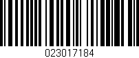 Código de barras (EAN, GTIN, SKU, ISBN): '023017184'