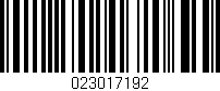 Código de barras (EAN, GTIN, SKU, ISBN): '023017192'