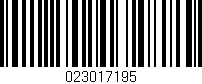 Código de barras (EAN, GTIN, SKU, ISBN): '023017195'