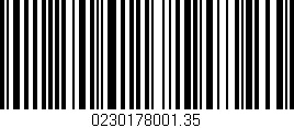 Código de barras (EAN, GTIN, SKU, ISBN): '0230178001.35'