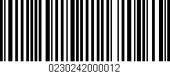 Código de barras (EAN, GTIN, SKU, ISBN): '0230242000012'