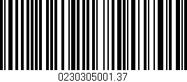 Código de barras (EAN, GTIN, SKU, ISBN): '0230305001.37'